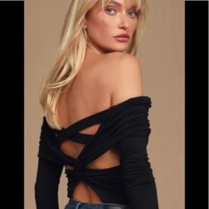 Stole My Heart Black Cutout Off-the-Shoulder Bodysuit